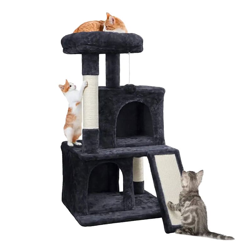 Pink Cat Tree with Double Condos and Scratching Pad for Kittens